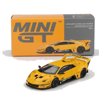 Mini GT #1135 Lamborghini Murciélago LB-Silhouette WORKS GT EVO — Yellow (1:64)